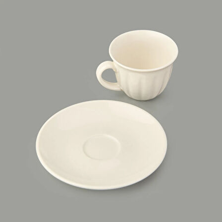 Kitchen Olympos 6'lı Kahve Fincanı Takımı - Krem - 90 ml