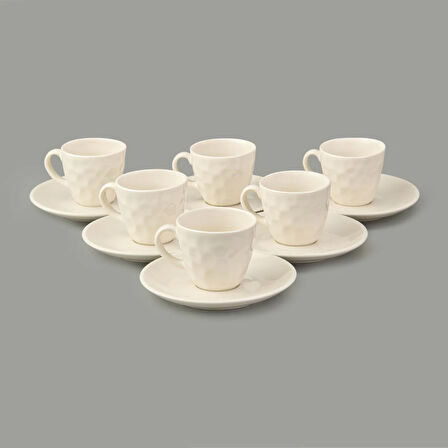 Kitchen Hammer 6'lı Kahve Fincan Takımı - Krem - 90 ml