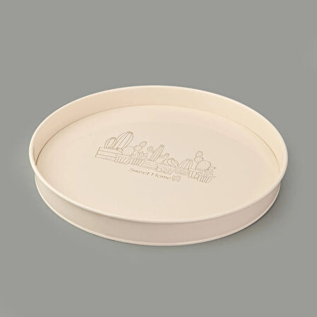 Yuvarlak Tepsi - Krem - 38 cm