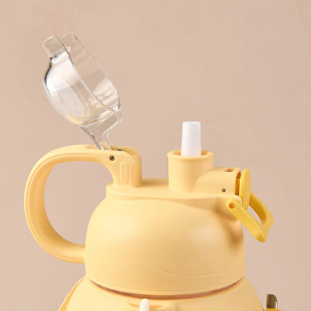 Polikarbon Figürlü Matara - Sarı - 1,1 lt