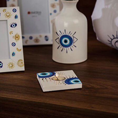 Deco Totemic Tealight Mum Ve Mumluk - Renkli - 10x10 cm