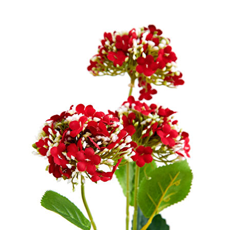 Dekoratif Tomurcuklu Ortanca - Kırmızı - 69 cm