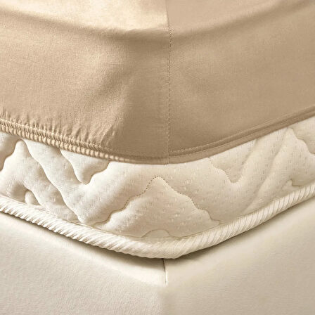 Soft Penye Tek Kişilik Lastikli Çarşaf - Bej - 100x200 cm