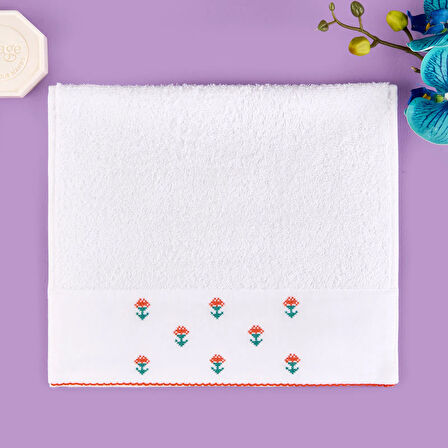 Soft Urban Delight Braga El Havlusu - Ekru / Turuncu - 30x50 cm