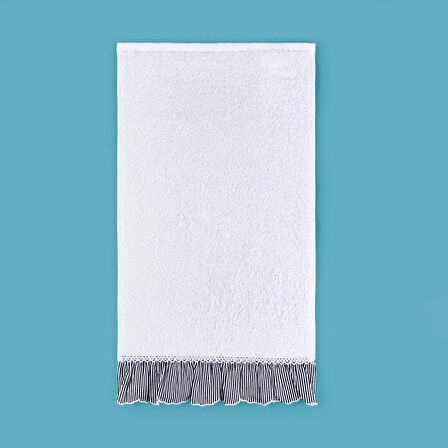 Soft French Cottage Twin Çizgi Desenli El Havlusu - Ekru - 30x50 cm