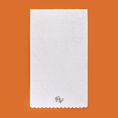 Soft Urban Delight Onda Yüz Havlusu - Ekru / Kahverengi - 50x90 cm