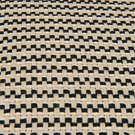 Soft Shiny Kırlent - Bej / Siyah - 45x45 cm