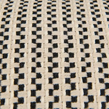 Soft Shiny Kırlent - Bej / Siyah - 30x50 cm