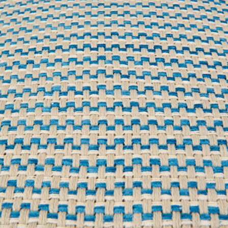 Soft Shiny Kırlent - Bej / Mavi - 45x45 cm