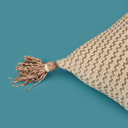 Soft Shiny Kırlent - Bej / Kahverengi - 45x45 cm