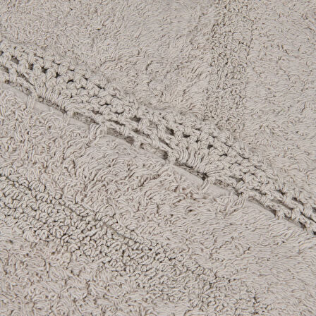 Soft Lace 2'li Banyo Paspası - Gri - 40x60 cm + 60x90 cm