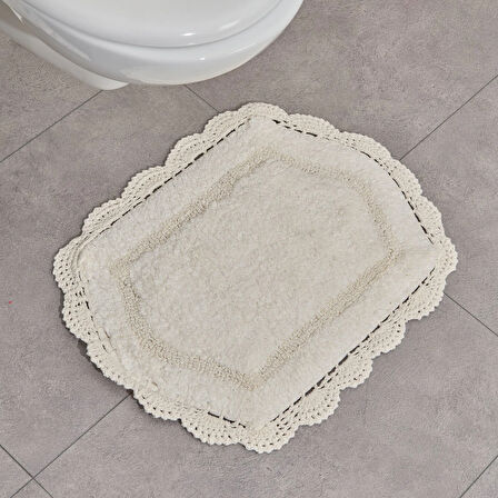 Soft Lace 2'li Banyo Paspası - Ekru - 40x60 cm + 60x90 cm