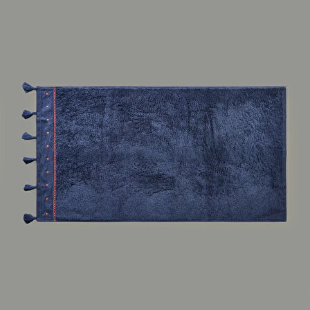 Soft Piene Yüz Havlusu - Lacivert / Kiremit - 50x90 cm
