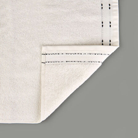 Soft Tiny Yüz Havlusu - Ekru / Siyah - 50x90 cm