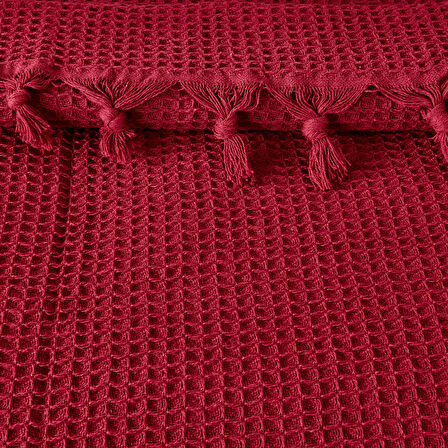 Soft Alora Çift Kişilik Yatak Örtüsü - Kırmızı - 200x230 cm
