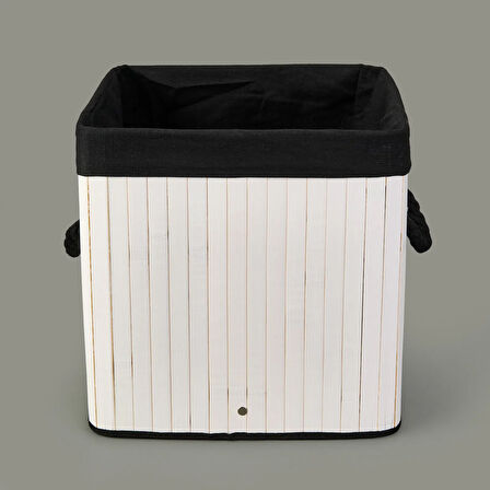 Living Çok Amaçlı Dekoratif Sepet - Beyaz / Siyah - 30x30x30 cm