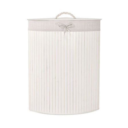 Living Çamaşır Sepeti - Beyaz / Gri - 35x35x59 cm