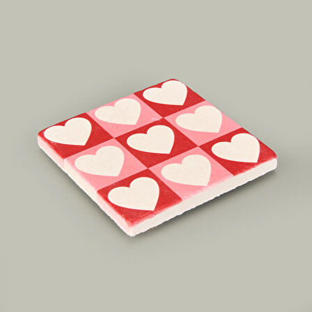 Kitchen Kalpli Taş Bardak Altlığı - Renkli - 10x10 cm