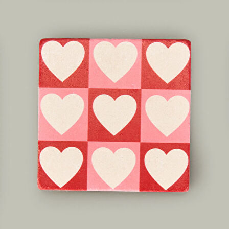 Kitchen Kalpli Taş Bardak Altlığı - Renkli - 10x10 cm