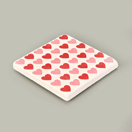 Kitchen Kalpler Taş Bardak Altlığı - Renkli - 10x10 cm