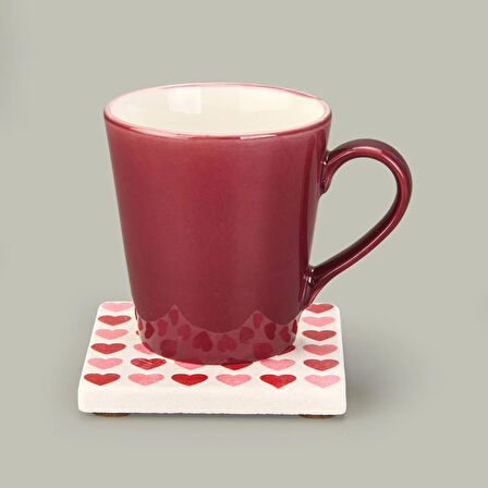 Kitchen Kalpler Taş Bardak Altlığı - Renkli - 10x10 cm