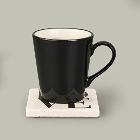Kitchen Love Taş Bardak Altlığı - Renkli - 10x10 cm