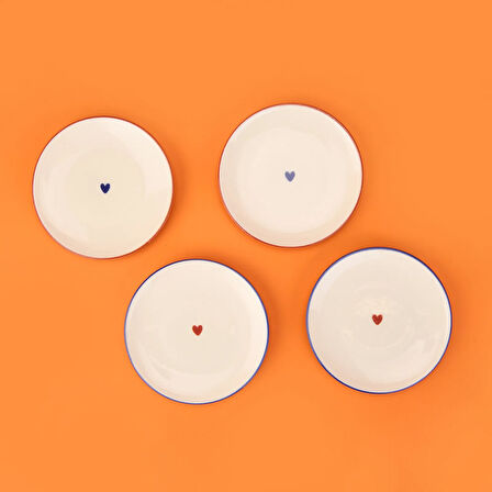 Kitchen 4'lü Kalpli Pasta Tabağı - Renkli - 20 cm