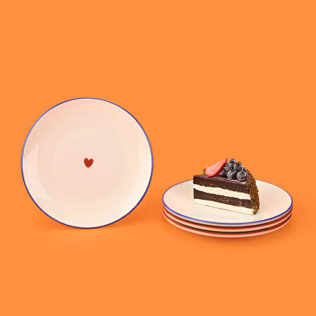 Kitchen 4'lü Kalpli Pasta Tabağı - Renkli - 20 cm