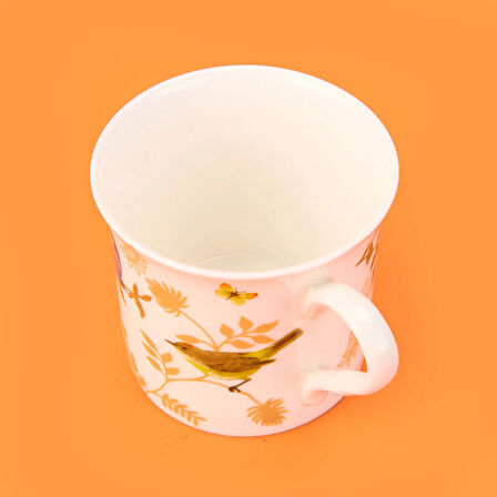 Kitchen Kuş Desenli New Bone Kupa - Beyaz - 300 ml