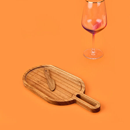 Akasya Oval Sunumluk - Kahverengi - 30x14 cm