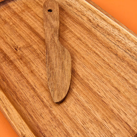 Akasya Oval Sunumluk - Kahverengi - 30x14 cm