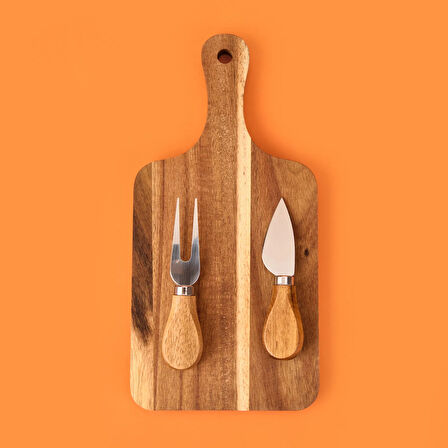 Akasya Peynir Sunumluk - Kahverengi - 28x14 cm