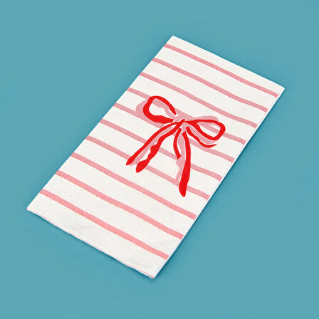 Kitchen 25'li Kurdele Desen Peçete - Beyaz - 16x8 cm