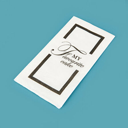 Kitchen 25'li My Favorite Cake Desen Peçete - Beyaz - 16x8 cm