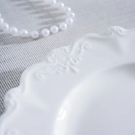 King Pasta Tabağı - Kırık Beyaz - 22 cm