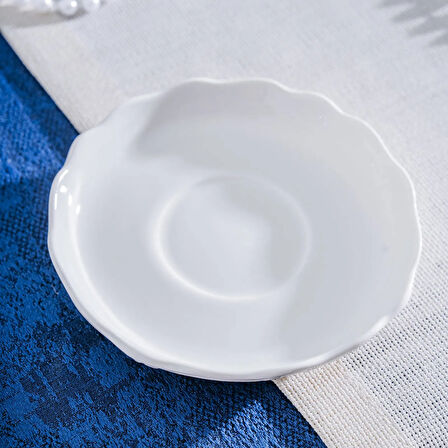 King Çay Tabağı - Kırık Beyaz - 13 cm