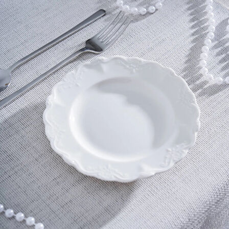 King Tatlı Tabağı - Kırık Beyaz - 15 cm