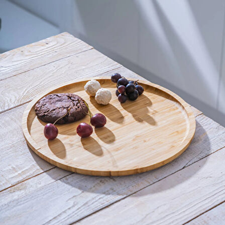 Bambu Sunum Tahtası - Kahverengi - 30 cm