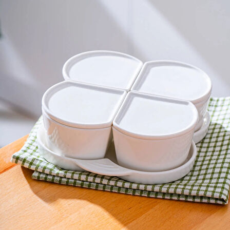 Pure Line 4'lü Kahvaltılık Seti - Beyaz