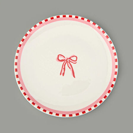 Kitchen Ribbon Porselen Tatlı Tabağı - Renkli - 19 cm