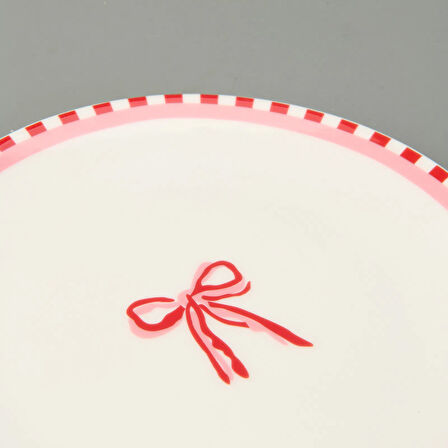 Kitchen Ribbon Porselen Tatlı Tabağı - Renkli - 19 cm