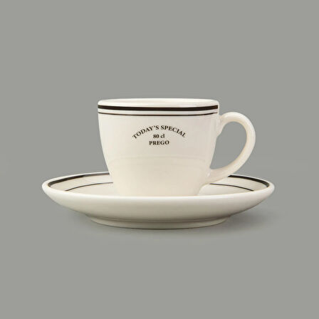 Kitchen Luna 2'li Espresso Fincanı - Krem / Siyah