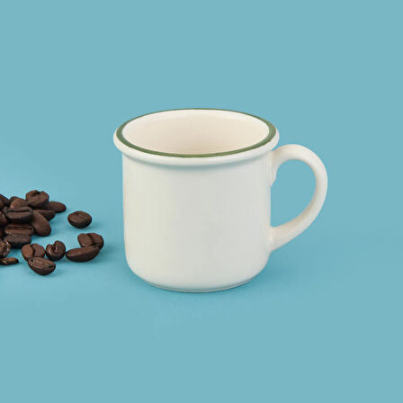 Kitchen Zest Kahve Fincanı - Krem / Yeşil - 90 ml