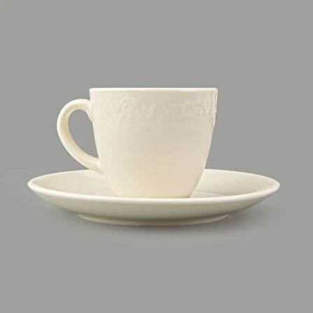 Kitchen Arnea 6'lı Kahve Fincan Takımı - Krem - 90 ml