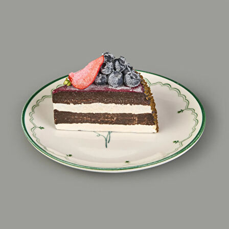 Ebru 4'lü Porselen Tatlı Tabağı Seti - Renkli - 19 cm