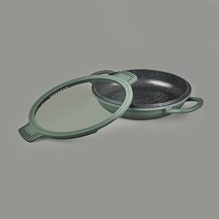 Pienza Alüminyum Tencere Seti - Yeşil / Siyah - 7 Parça