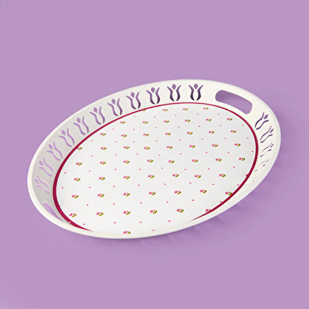 Kitchen Çıtır Çiçek Tepsi - Renkli - 50x38 cm