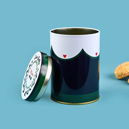 Amore Yuvarlak Tekli Metal Kutu - Renkli - 900 ml