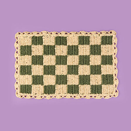 Soft Dama Supla - Bej / Yeşil - 30x45 cm