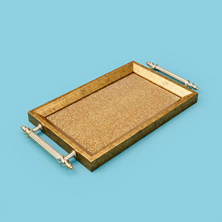 Kitchen Mini Tepsi - Gold - 29x18 cm